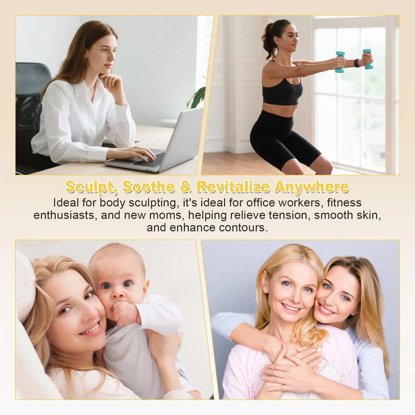 Jitesy Cordless Portable Heating Vibration Lymphatic Massager