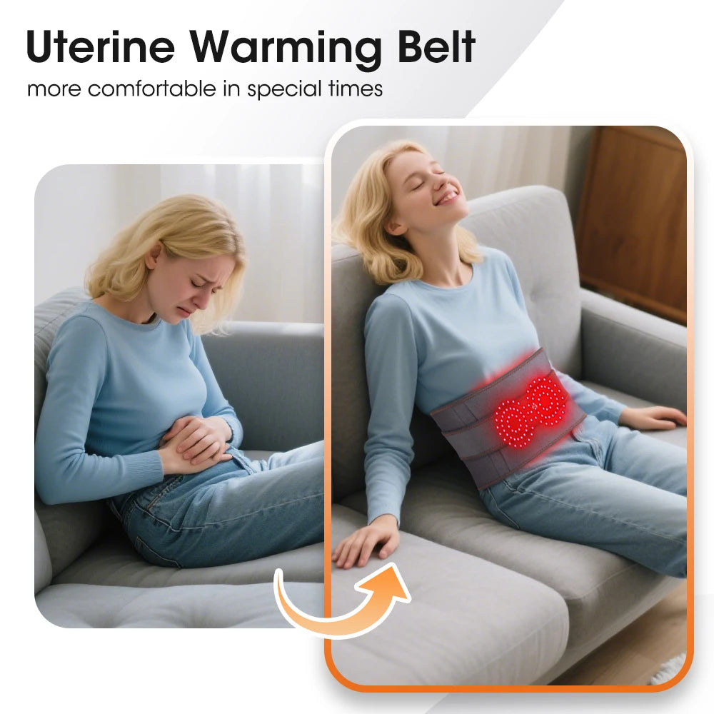 Hailicare Rechargeable Heated Waist Massage Belt With Red Light Therapy