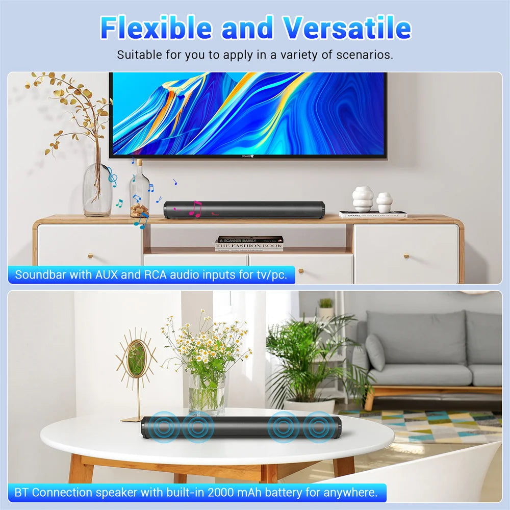 Curuk Bluetooth Sound Bar With Subwoofer Wireless Speaker