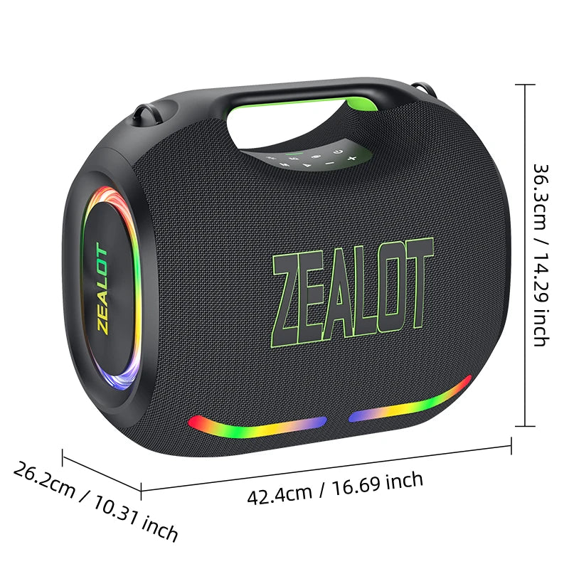 Zealot Portable Bluetooth Speaker 48000mAh Battery 400w Deep Bass Outdoor