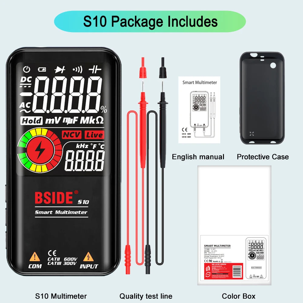 BSIDE Smart Digital Multimeter EMF DC AC Voltage Ohm Diode Capacitor