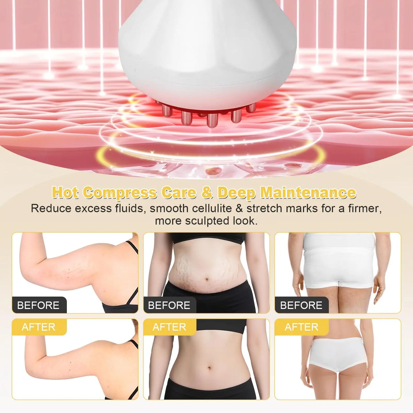 Jitesy Cordless Portable Heating Vibration Lymphatic Massager