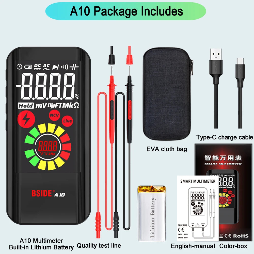 BSIDE Smart Digital Multimeter EMF DC AC Voltage Ohm Diode Capacitor