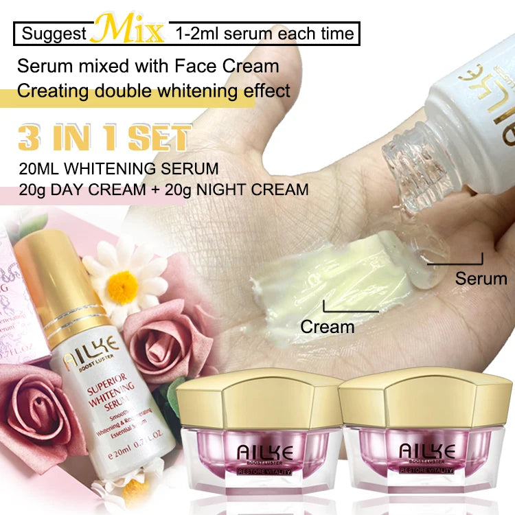 Ailke Whitening Facial Cream For Dark Skin Brightening Set