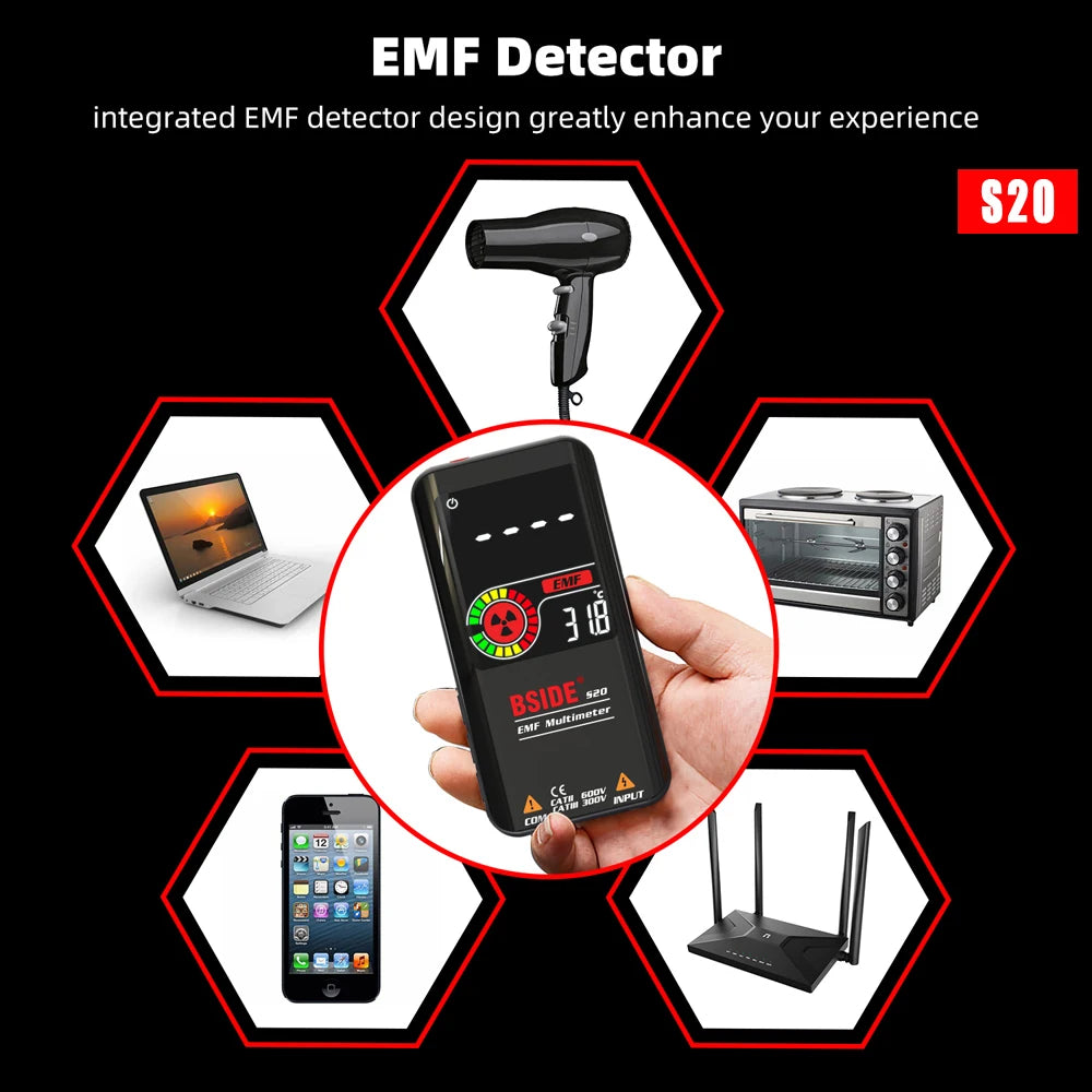 BSIDE Smart Digital Multimeter EMF DC AC Voltage Ohm Diode Capacitor