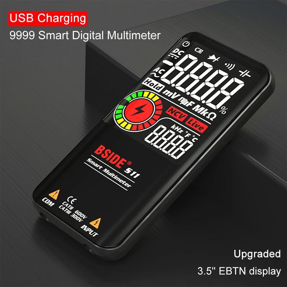 BSIDE Smart Digital Multimeter EMF DC AC Voltage Ohm Diode Capacitor