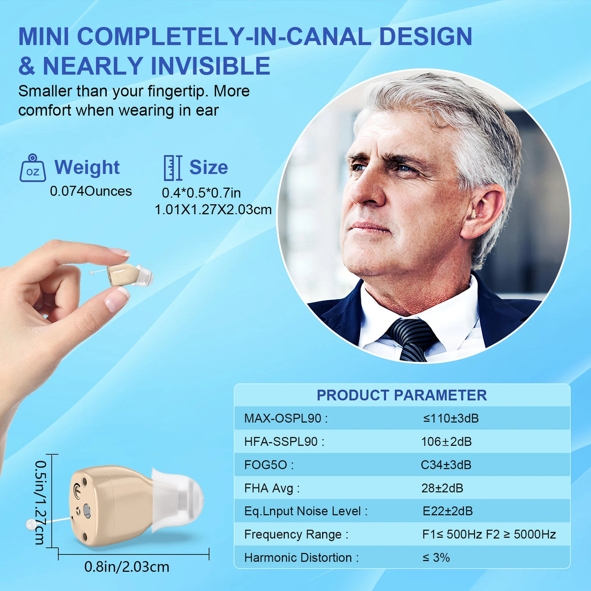K&FCOPTEE Rechargeable In Ear Hearing Amplifiers For Hearing Loss