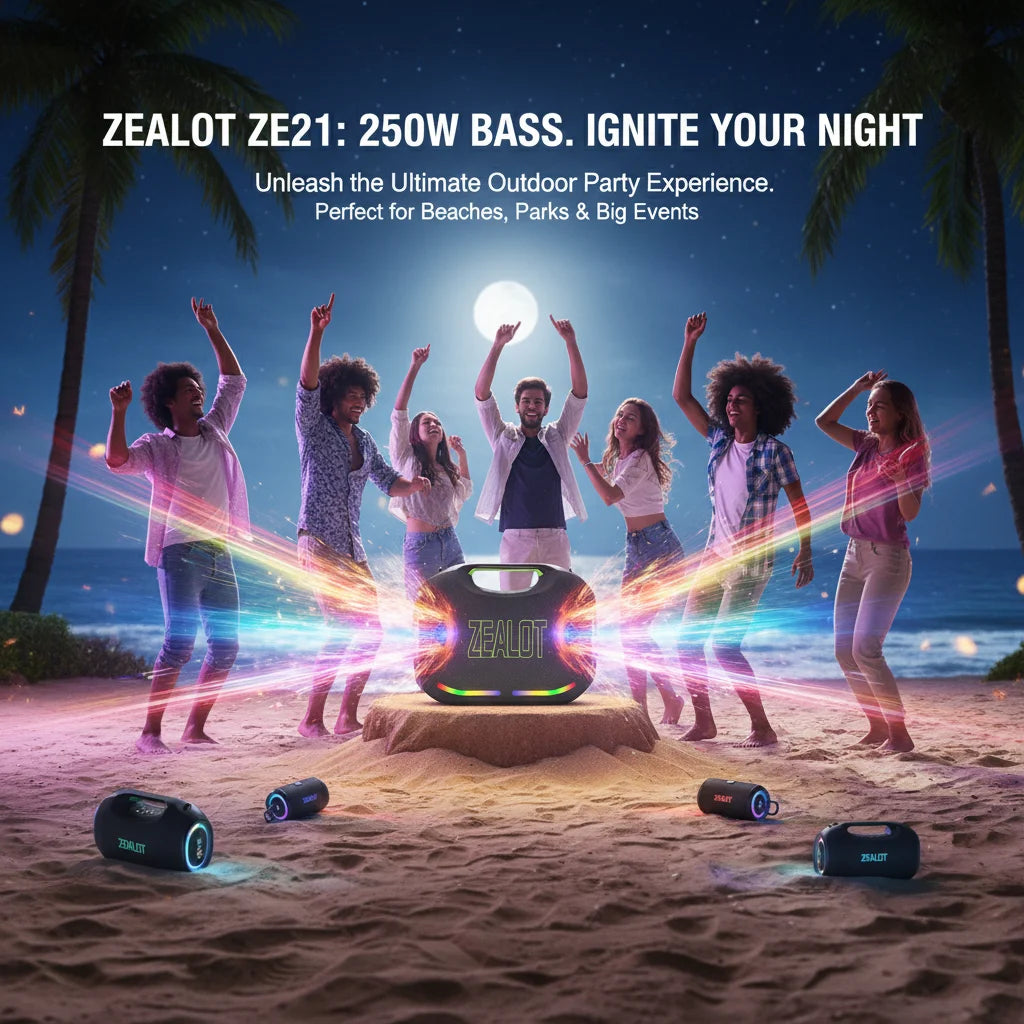 Zealot Portable Bluetooth Speaker 48000mAh Battery 400w Deep Bass Outdoor