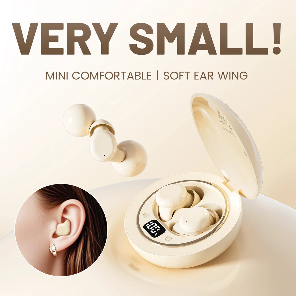 Shuke Bluetooth Wireless Sleep Earbuds With Integrated Noise Canceling