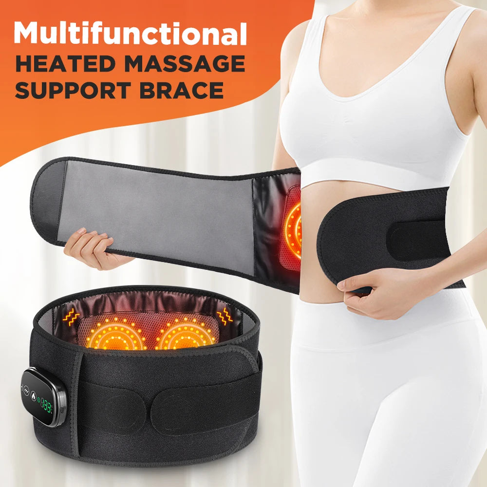 Hailicare Rechargeable Vibration Waist Massage Belt With Red Light Heating