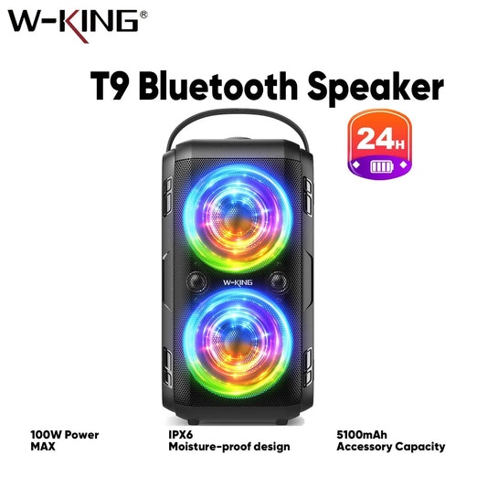 W-King 180W Portable Bluetooth Speaker With Powerful Subwoofer