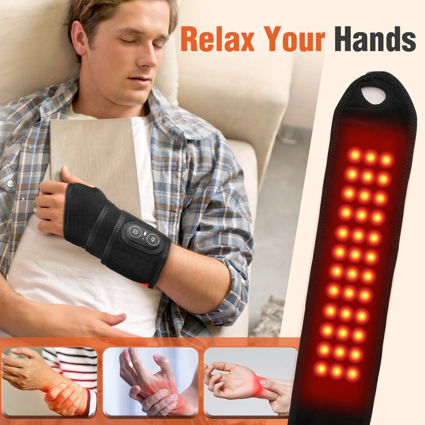 Hailicare Red Light Vibration Heating Wrap For Joint Pain