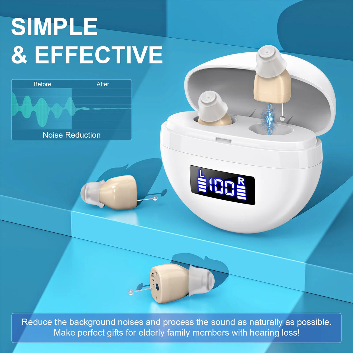 K&FCOPTEE Rechargeable In Ear Hearing Amplifiers For Hearing Loss