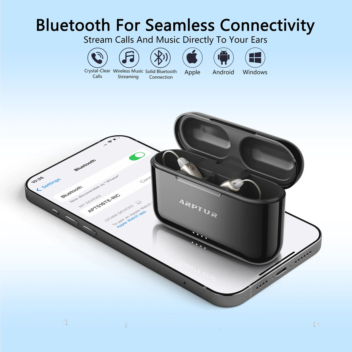 Arptur Digital Hearing Aids Supporting Phone Music And Audio Features