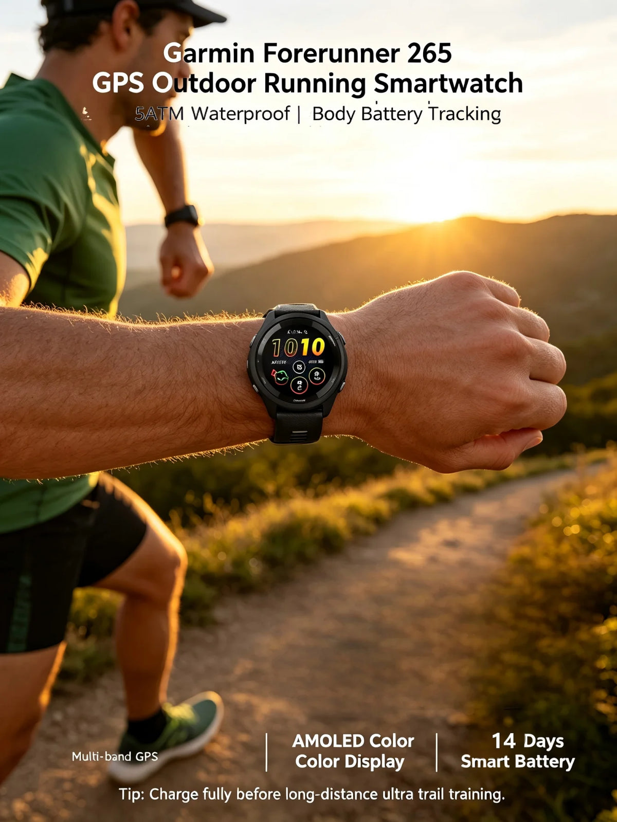 Garmin Forerunner 265 Multiband GPS Smartwatch With Health Tracking