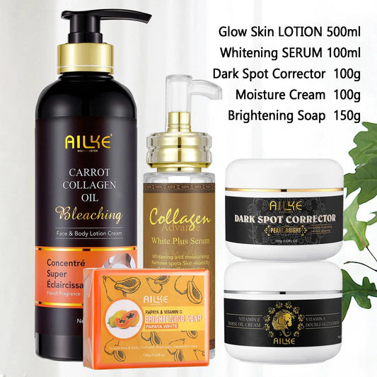 AILKE Collagen Moisturizing Face And Body Skincare Kit