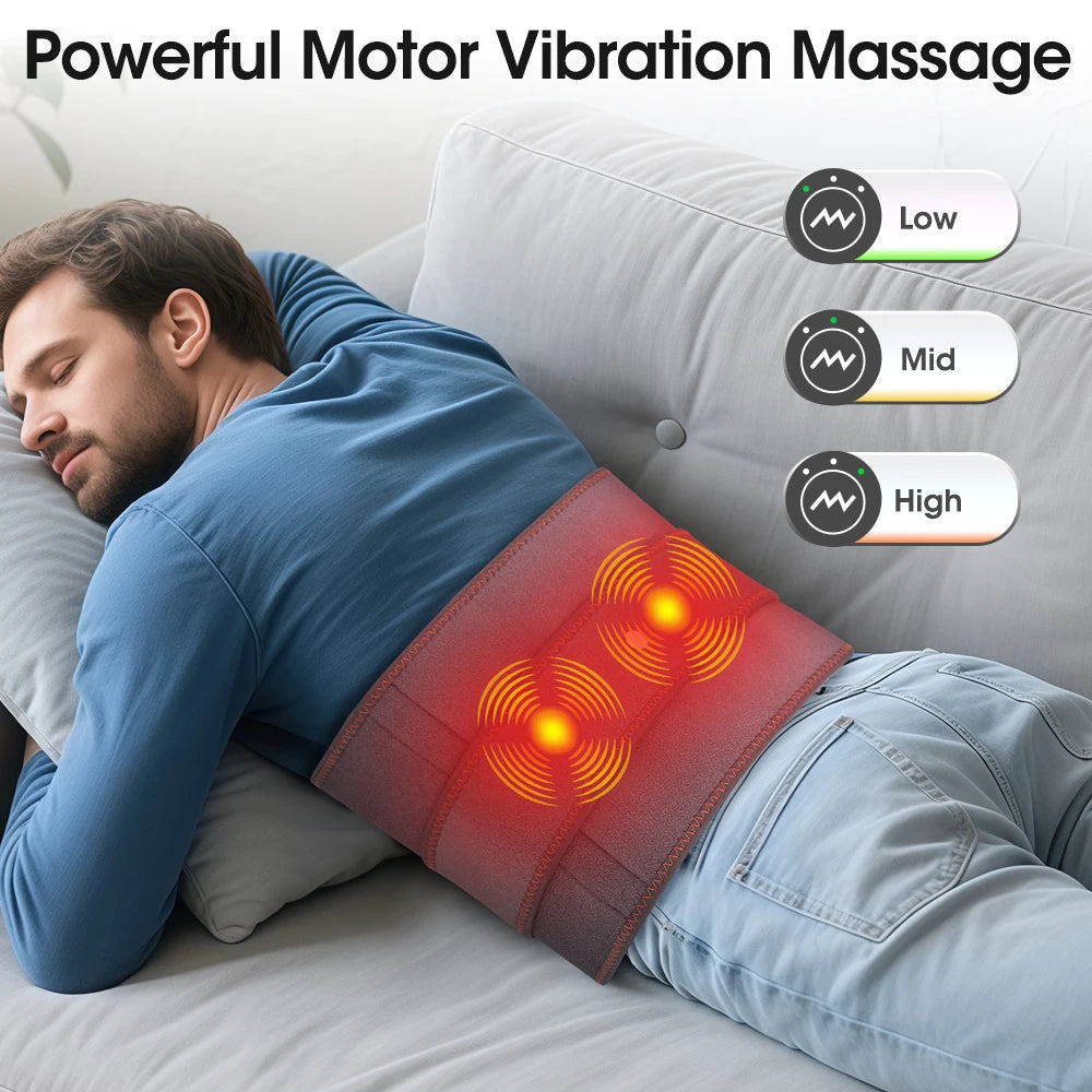 Hailicare Rechargeable Heated Waist Massage Belt With Red Light Therapy