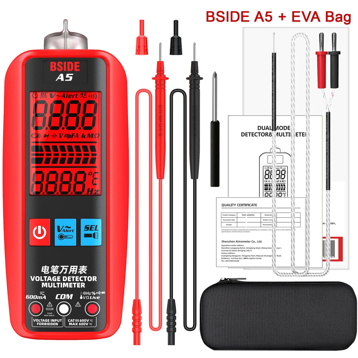Bside Portable Smart Digital Voltage Tester And Multimeter Tool