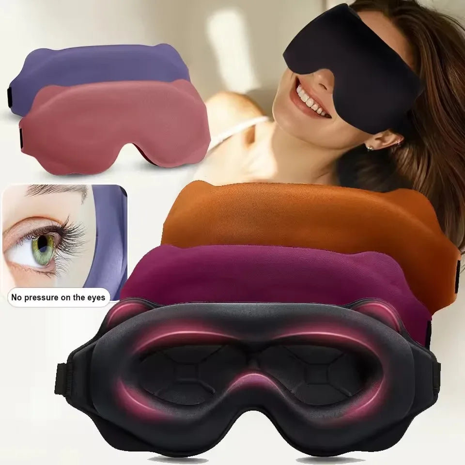 3D Contoured Eye Mask For Sleeping Blocks Light Concave Design