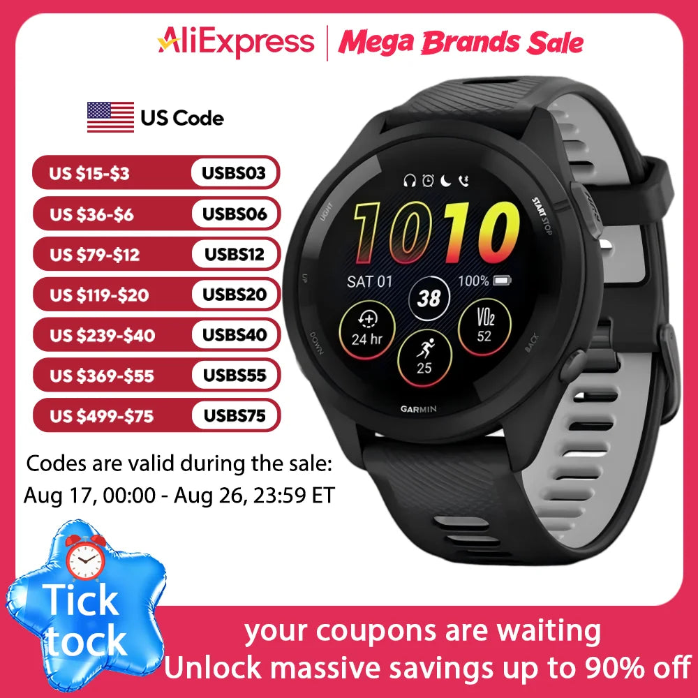 Garmin Forerunner 265 Multiband GPS Smartwatch With Health Tracking