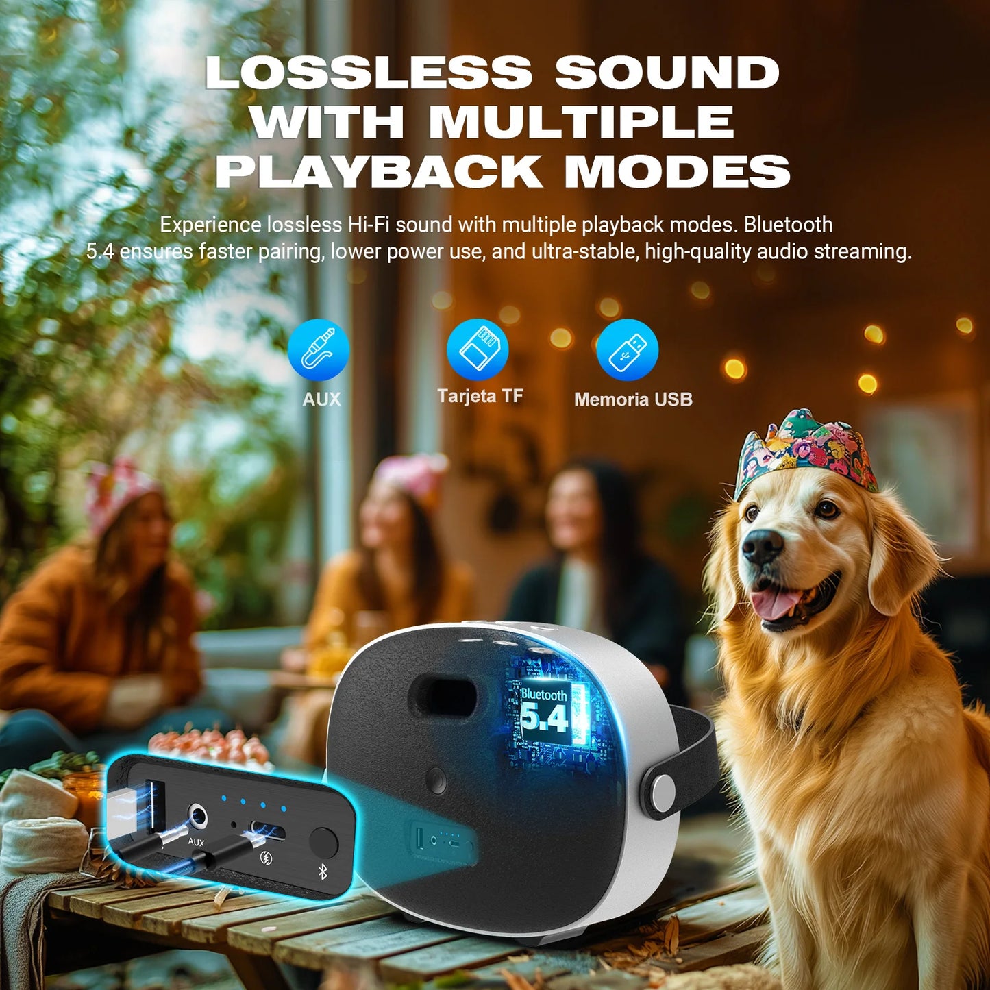 W-King T8II Portable Bluetooth Speaker With Dual Subwoofers And Deep Bass