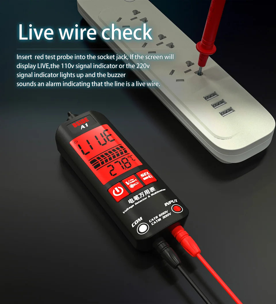 Bside Portable Smart Digital Voltage Tester And Multimeter Tool