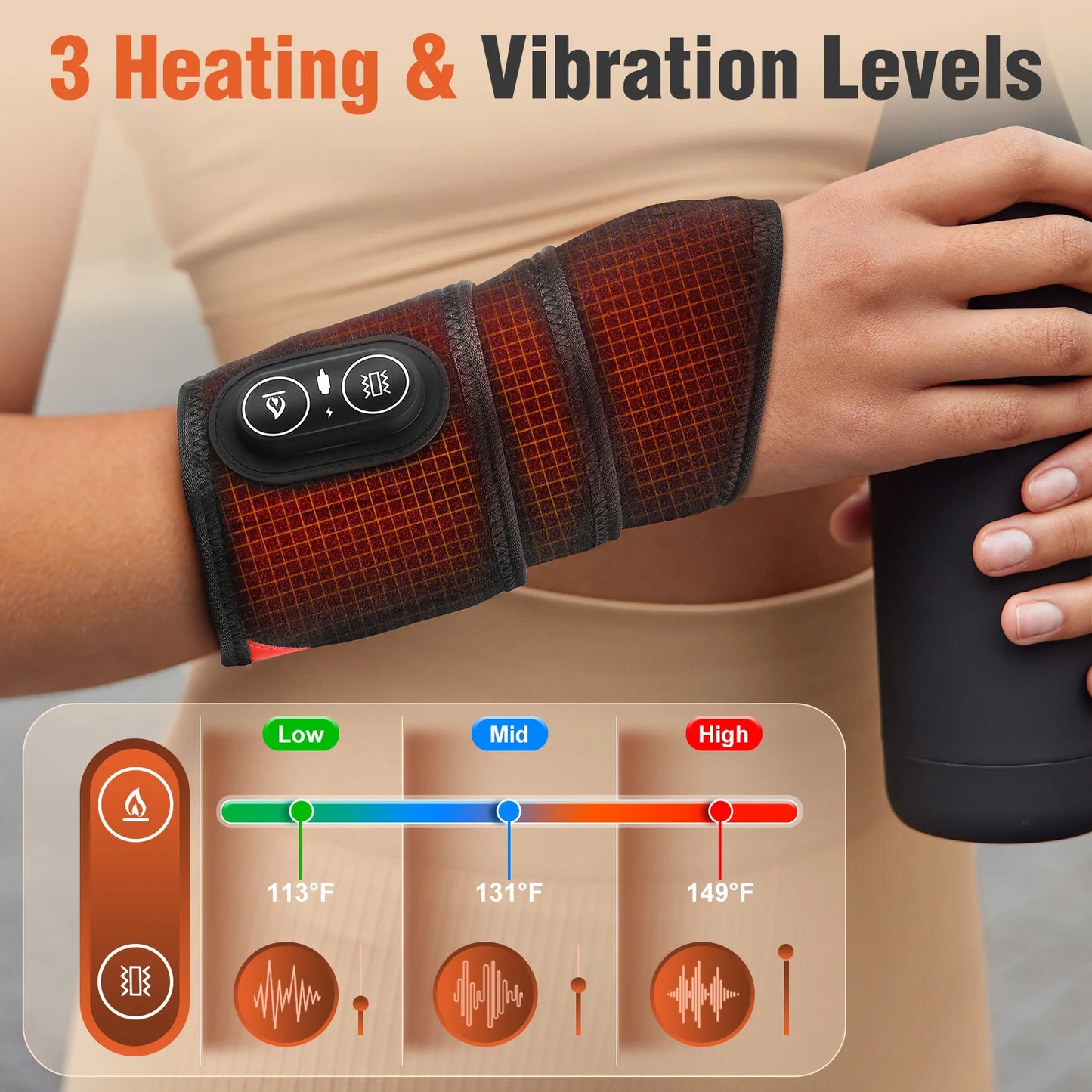 Hailicare Red Light Vibration Heating Wrap For Joint Pain