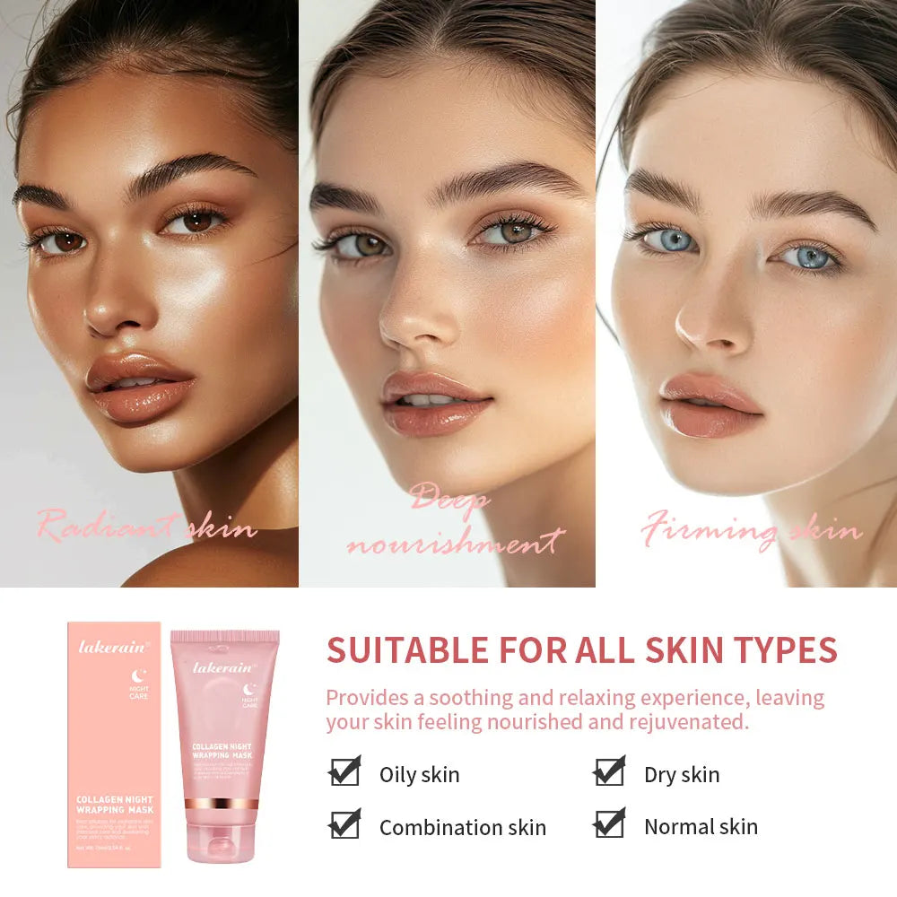 Ibcccndc Collagen Overnight Peel Off Facial Mask Hydrating Moisturizing