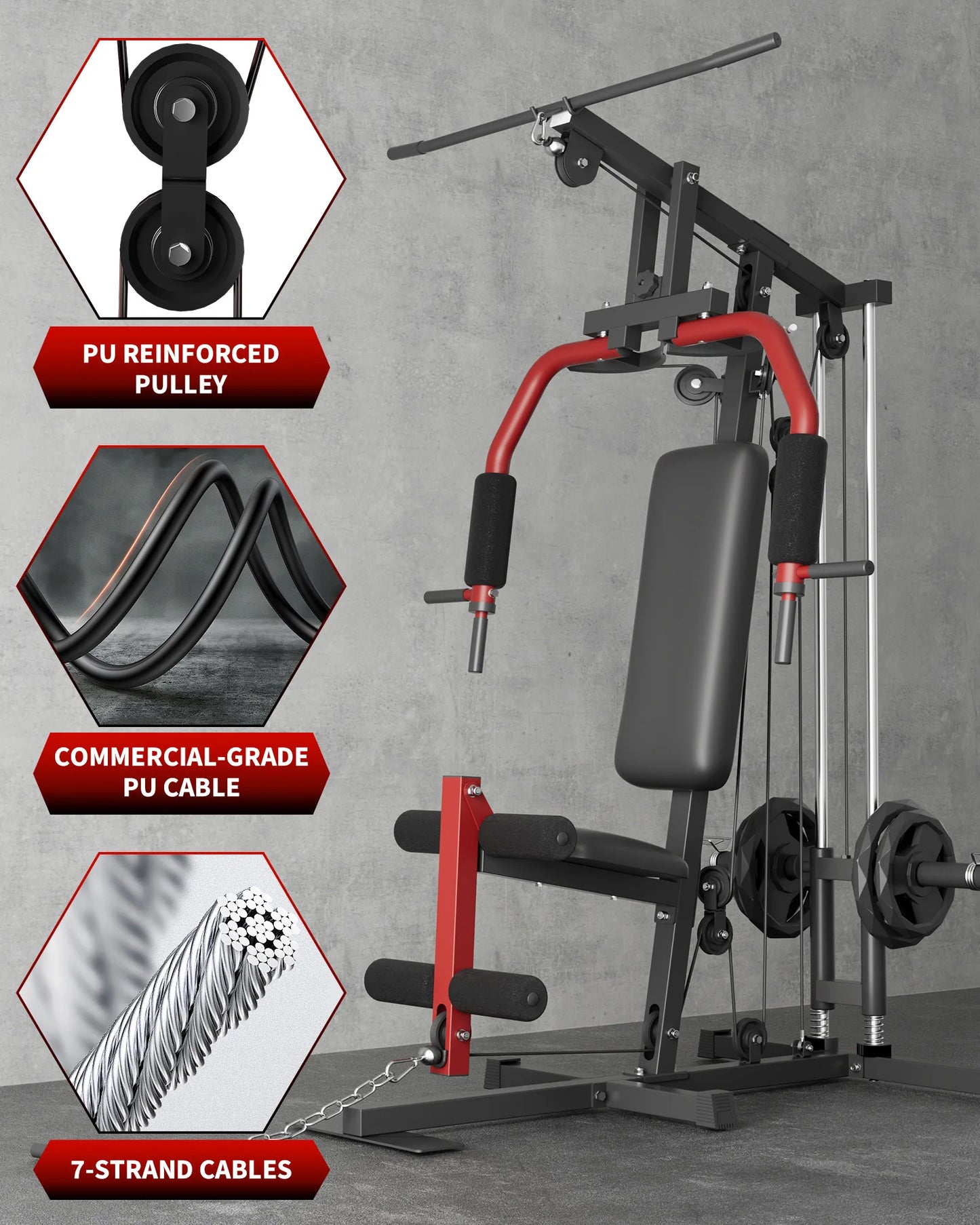 HiMISS Home Gym Full Body Strength Training Machine