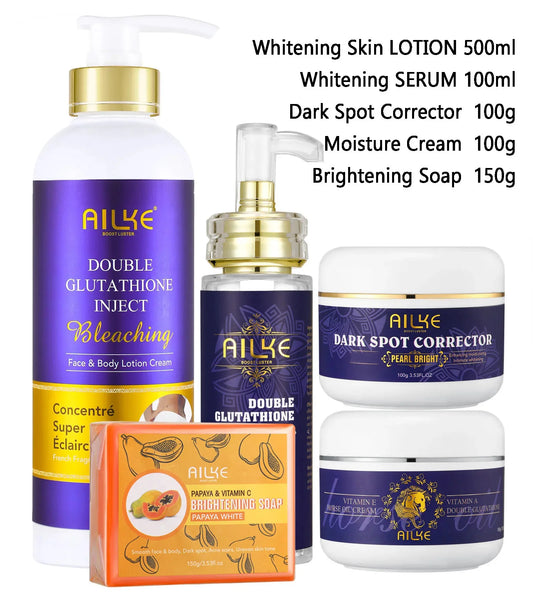 AILKE Glutathione Whitening Skincare Kit For Dark Spot Removal