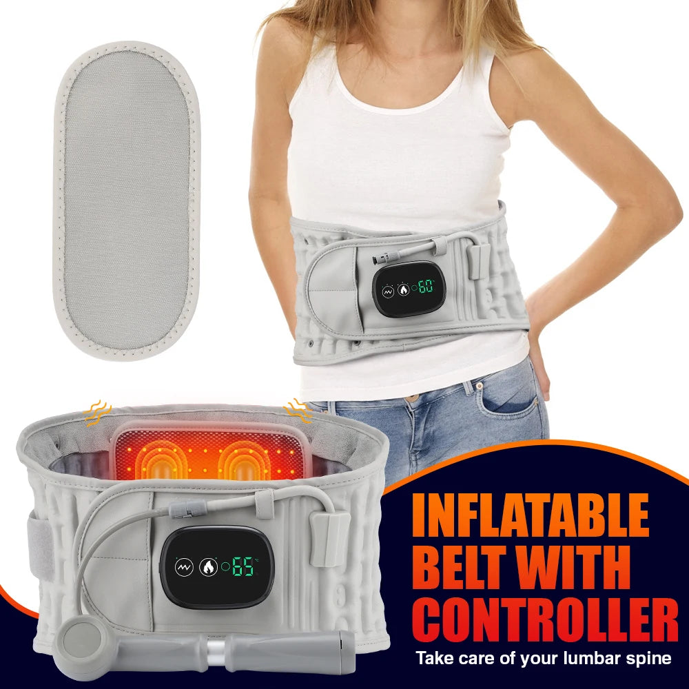 Hailicare Inflatable Heating Vibration Massage Belt For Waist And Back