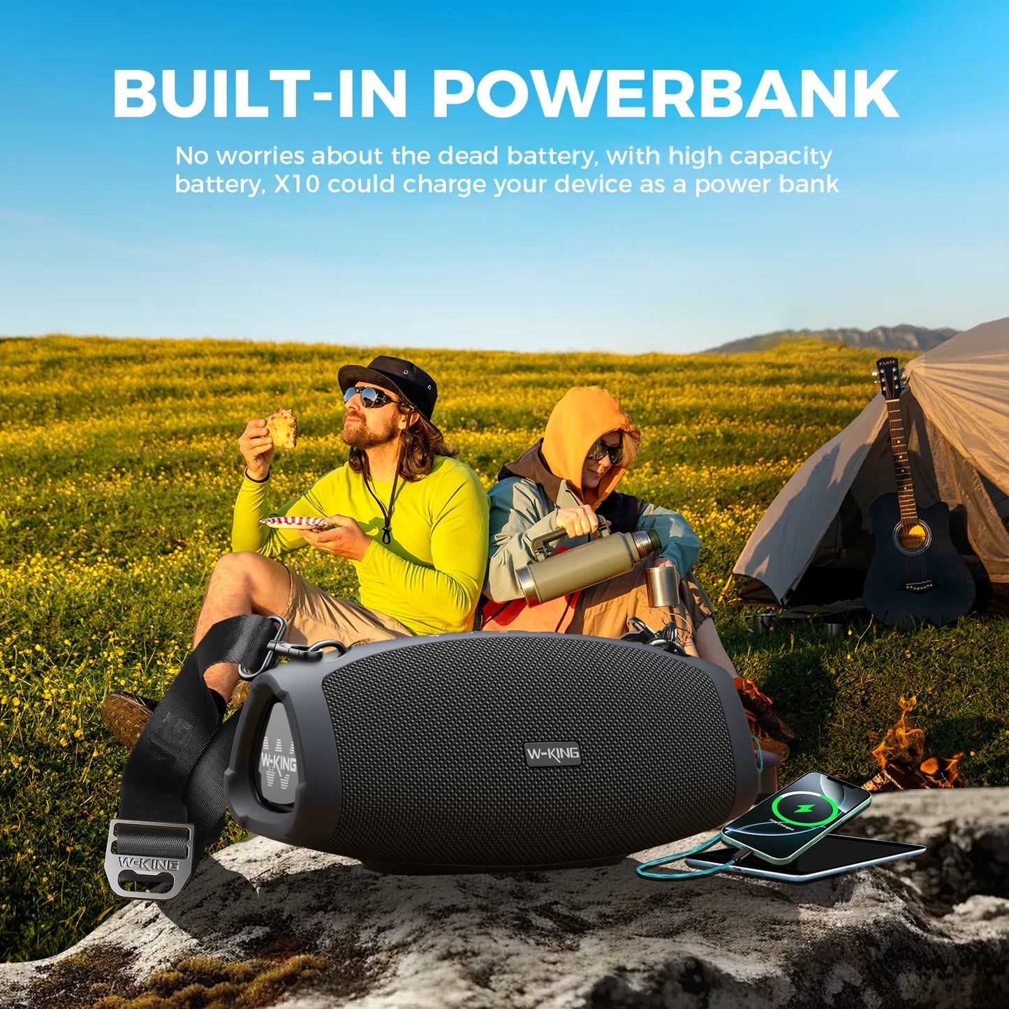 W-KING 120W Portable Bluetooth Speaker Wireless Waterproof Audio Box