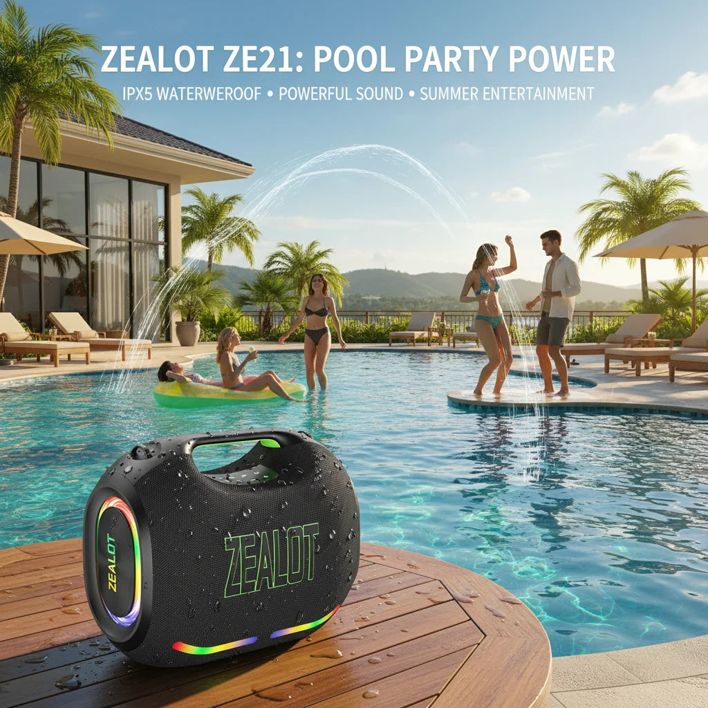 Zealot Portable Bluetooth Speaker 48000mAh Battery 400w Deep Bass Outdoor