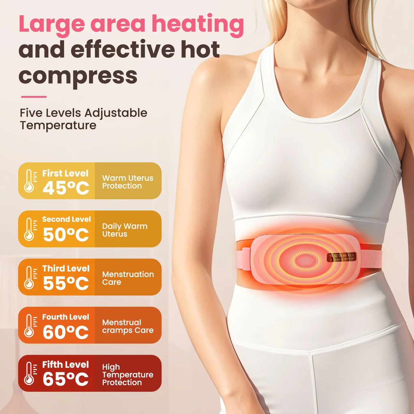 Pastsky Heated Vibration Waist Belt For Period Pain Relief