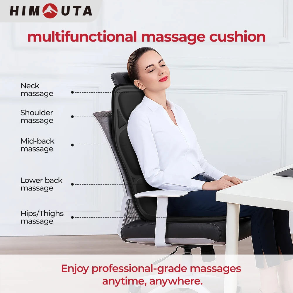 Himouta Heated Back Massager With Vibration For Chair Relaxation