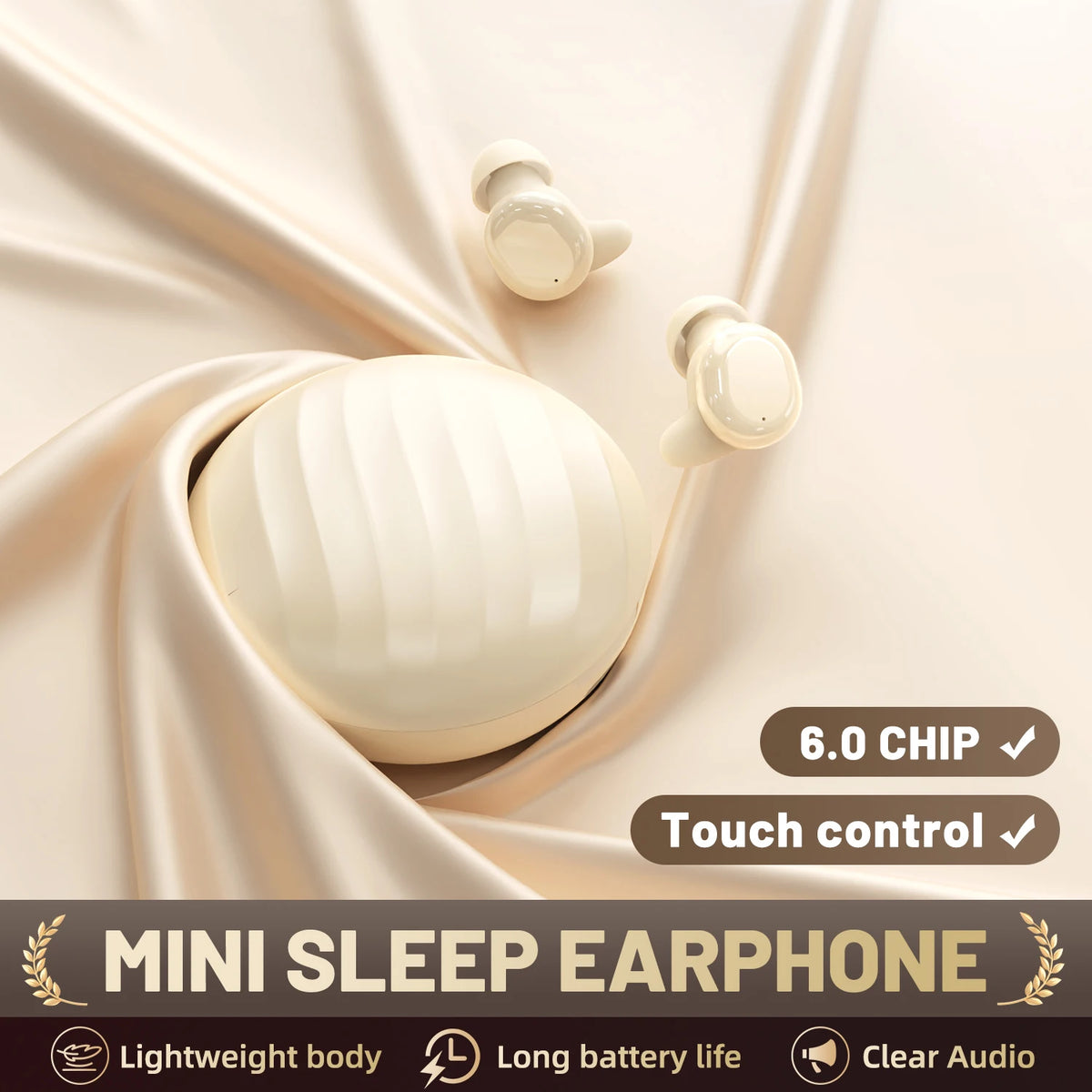 Shuke Bluetooth Wireless Sleep Earbuds With Integrated Noise Canceling