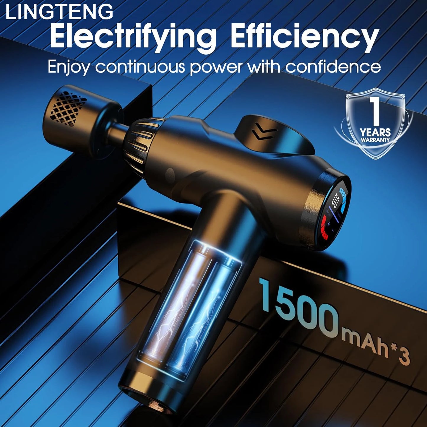 Lingteng Hot Cold Percussion Massage Gun Handheld Deep Tissue Massager