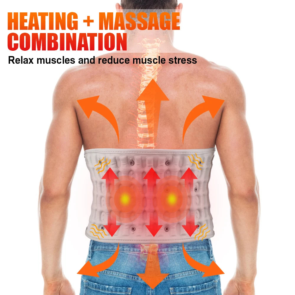 Hailicare Inflatable Heating Vibration Massage Belt For Waist And Back