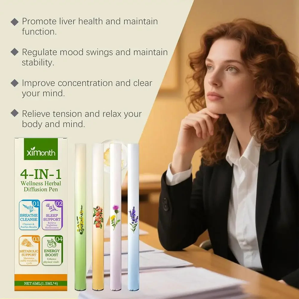 4 In 1 Aromatherapy Air Freshening Pen Natural Herbal Extracts