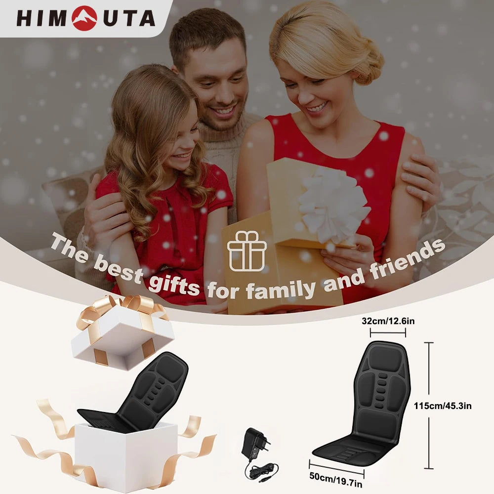 Himouta Heated Back Massager With Vibration For Chair Relaxation