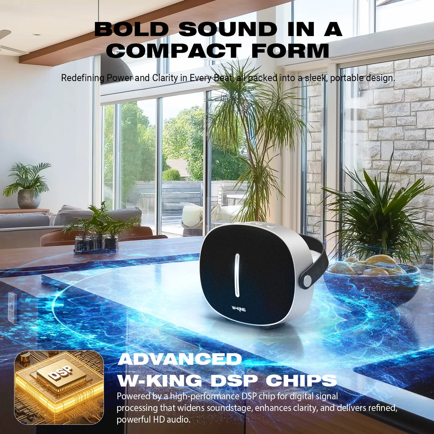 W-King T8II Portable Bluetooth Speaker With Dual Subwoofers And Deep Bass