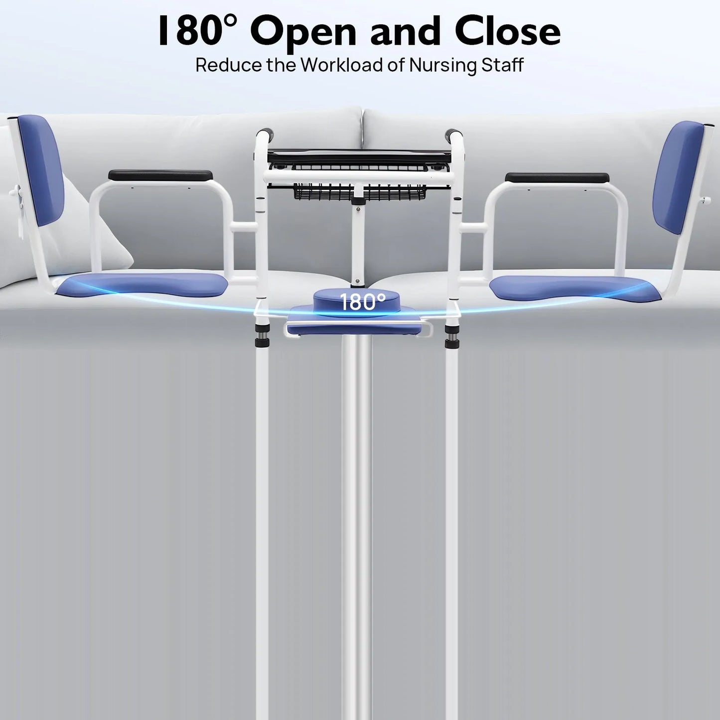 Hydraulic Patient Lift Transfer Chair Height Adjustable Split Seat