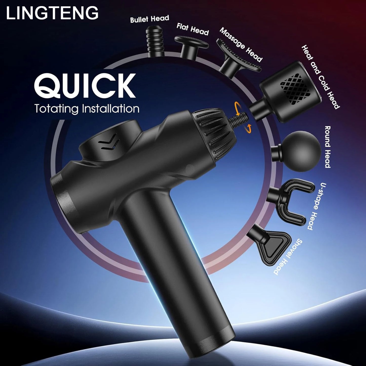 Lingteng Hot Cold Percussion Massage Gun Handheld Deep Tissue Massager
