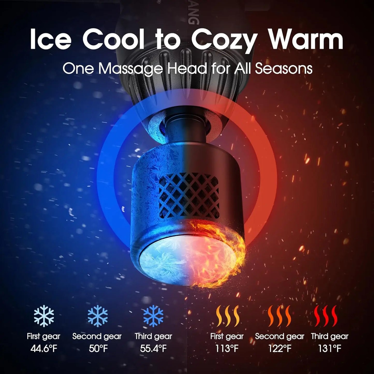 Lingteng Hot Cold Percussion Massage Gun Handheld Deep Tissue Massager