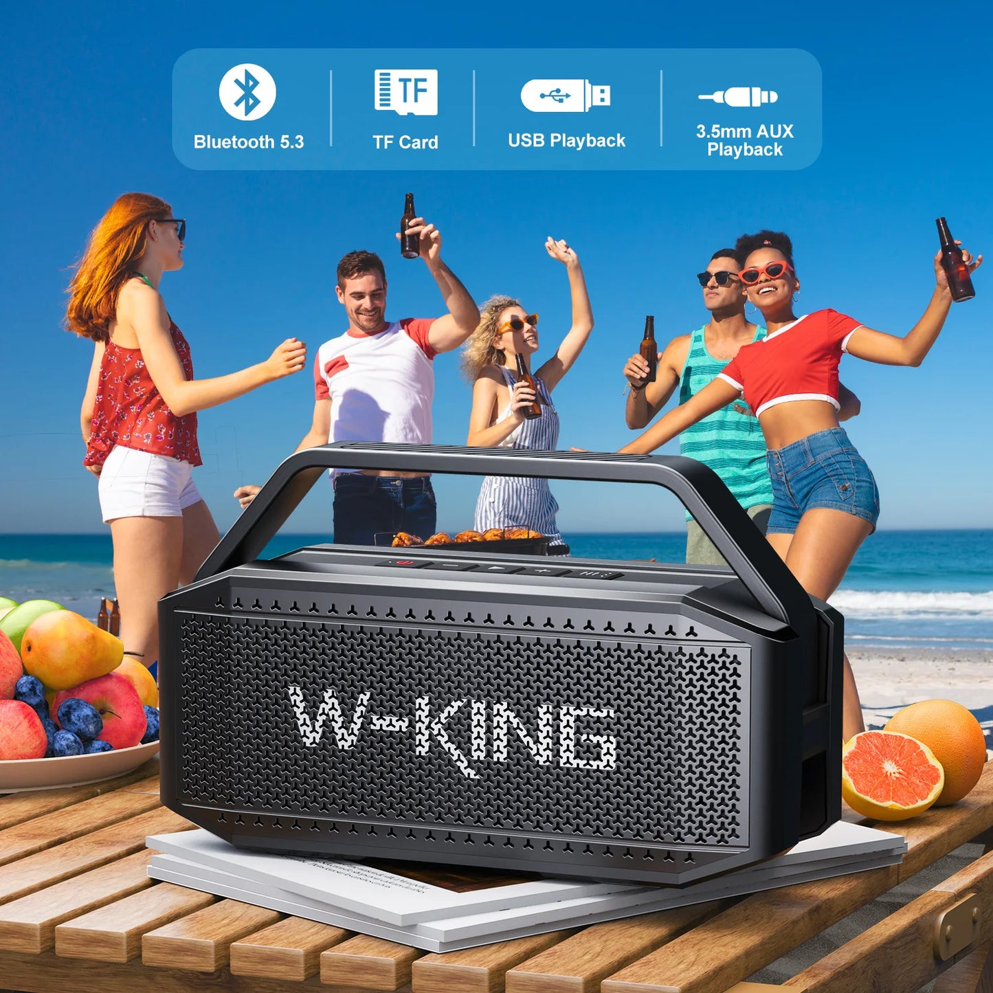 W-King D9-1 Portable Bluetooth Speaker With Deep Bass