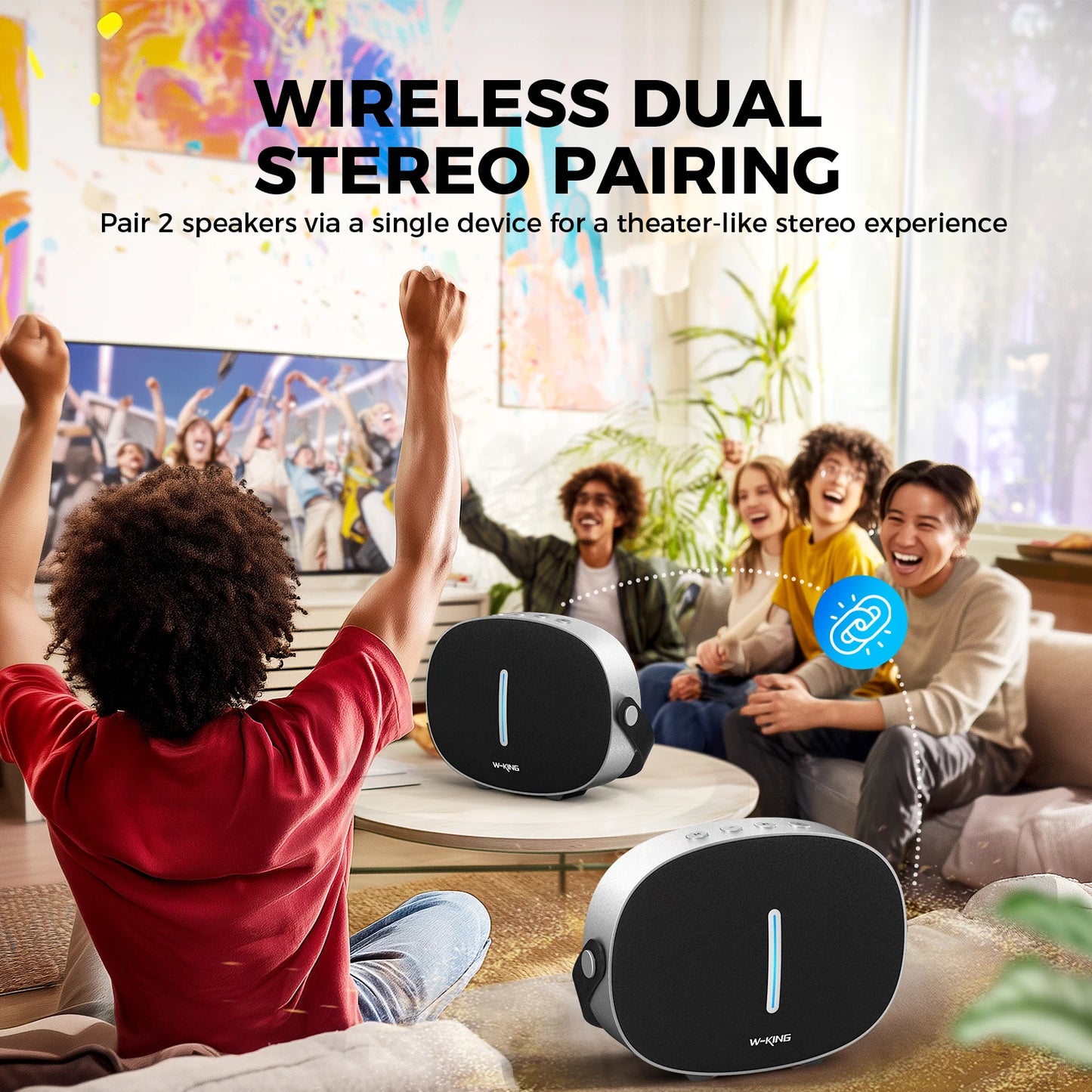 W-King T8II Portable Bluetooth Speaker With Dual Subwoofers And Deep Bass