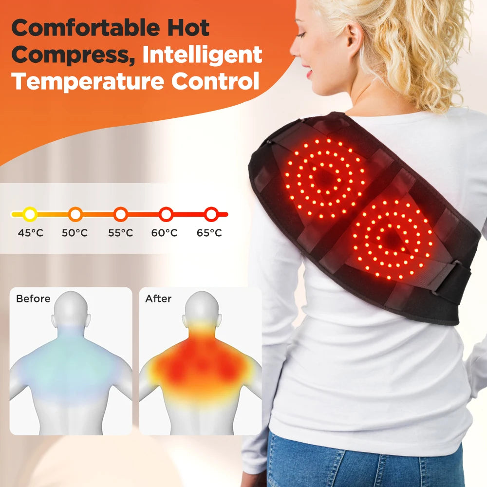 Hailicare Rechargeable Vibration Waist Massage Belt With Red Light Heating
