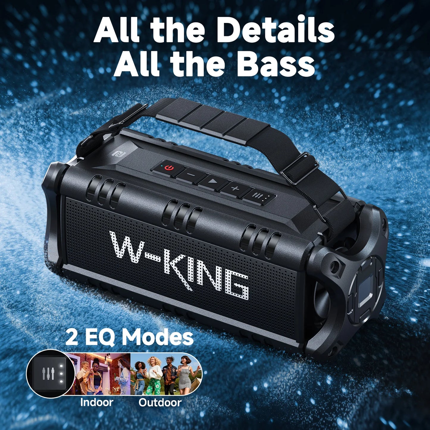 W-KING D8 50W Bluetooth Speaker IPX6 Waterproof Portable