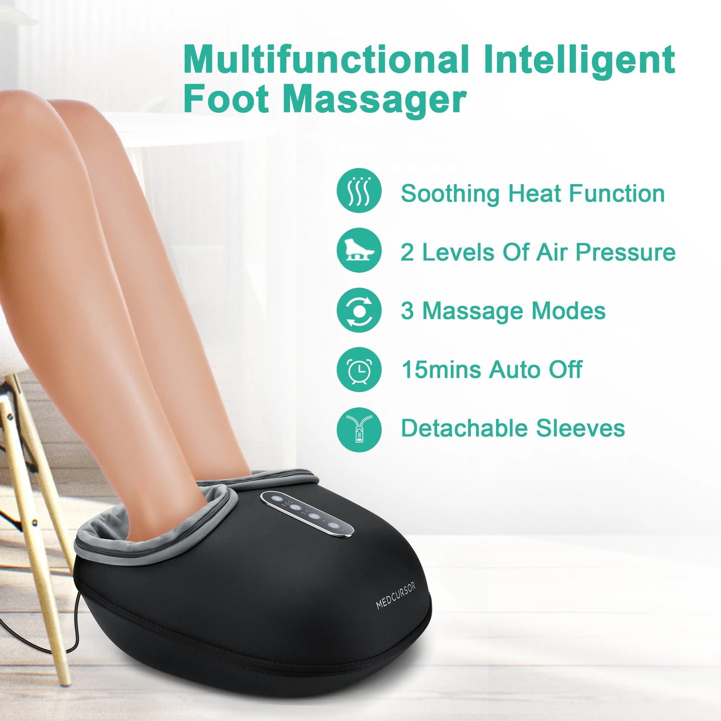 Medcursor Shiatsu Heated Foot Massager For Muscle Pain Relief