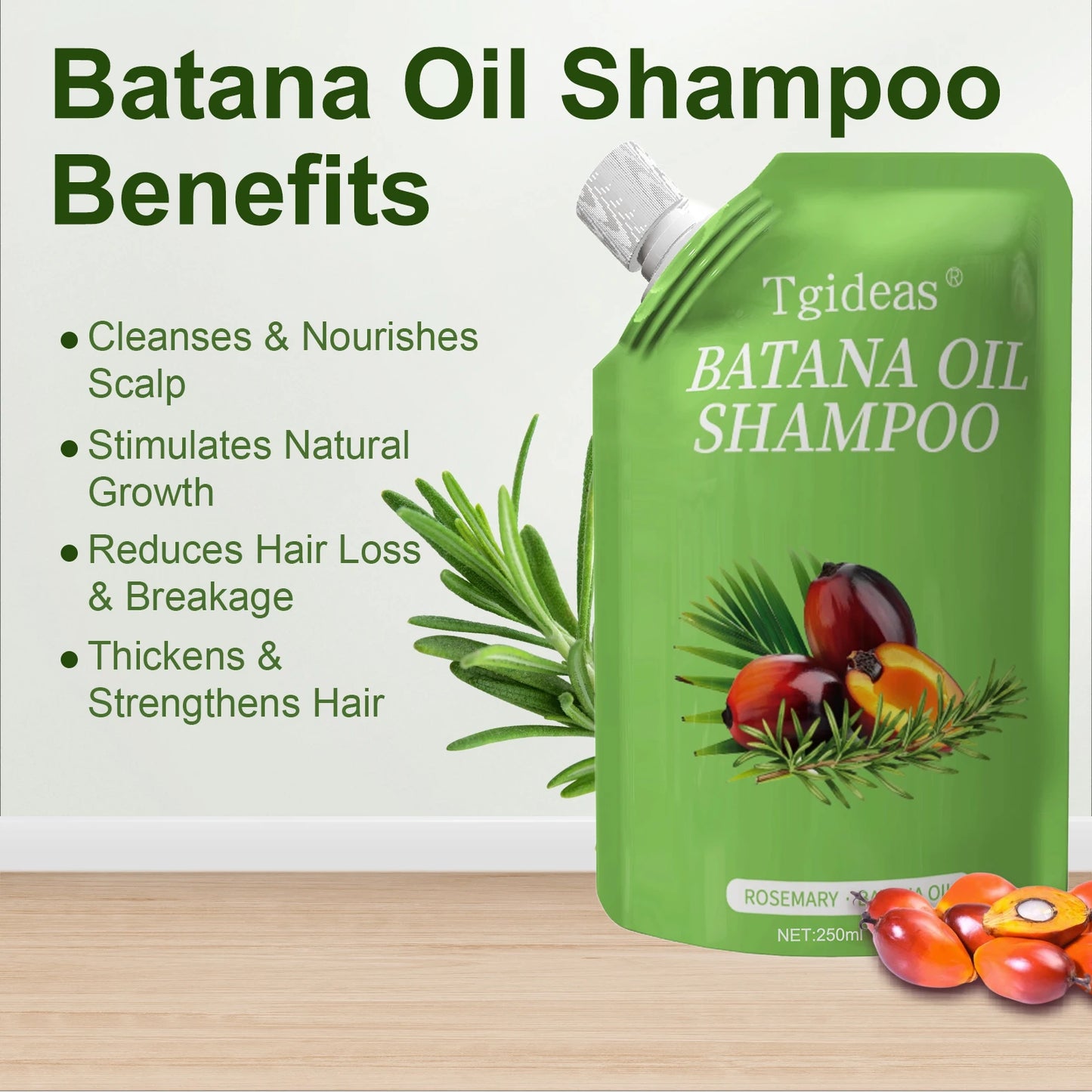 Tgideas Rosemary Batana Oil Shampoo Boosts Hair Growth And Strength